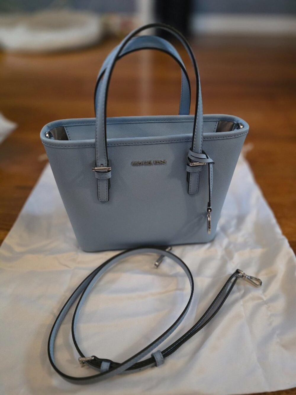 Michael Kors Light Blue mini Jet Set Purse
